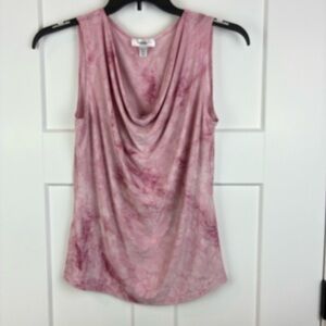 Dress Barn Pink Sleeveless Cowl Neck Dressy Stretch Shirt Top Size PM  g